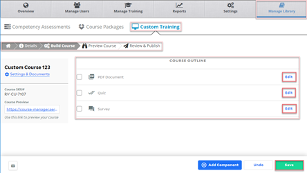 Adding A Custom Course